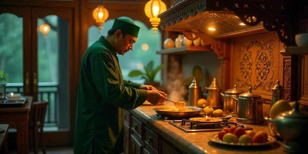 modern raya kitchen, raya decor for kitchens, kitchen hari raya decor