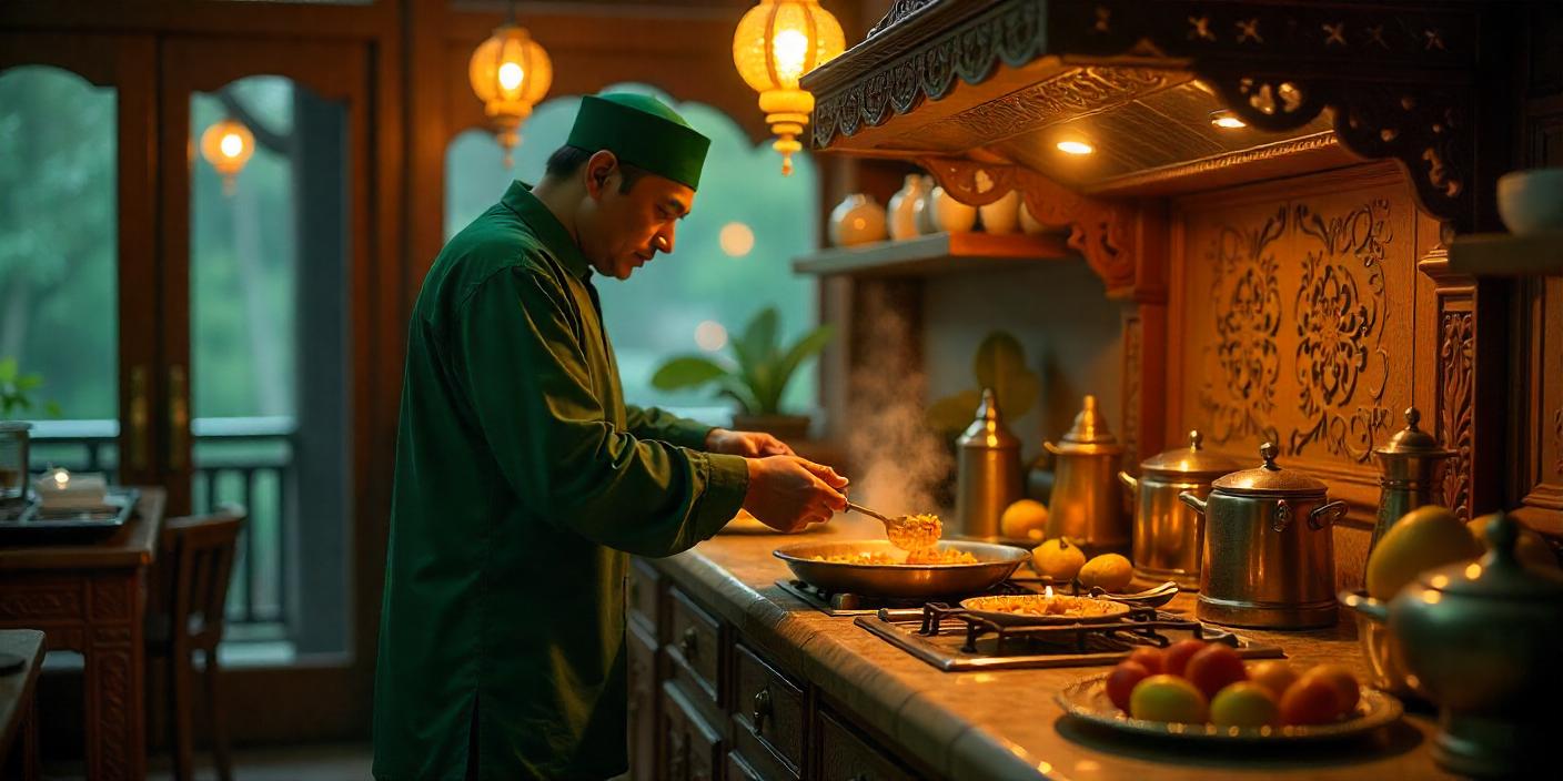 modern raya kitchen, raya decor for kitchens, kitchen hari raya decor