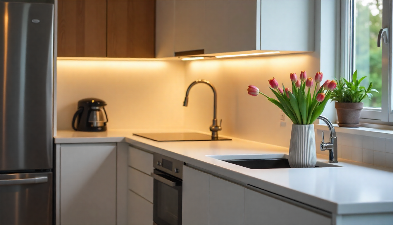 Wood Cabinet Johor Compact Kitchens, Kitchen Countertop, Countertop Tips, Kitchen Countertop Space, Small Kitchen Countertops