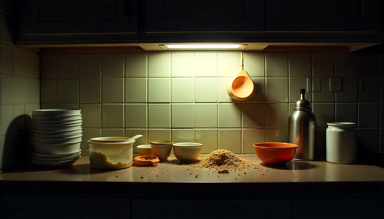 Wood Cabinet Johor Cleaning Mistakes, Kitchen Countertop, Countertop Mess, Cleaning Countertops, Dirty Countertops
