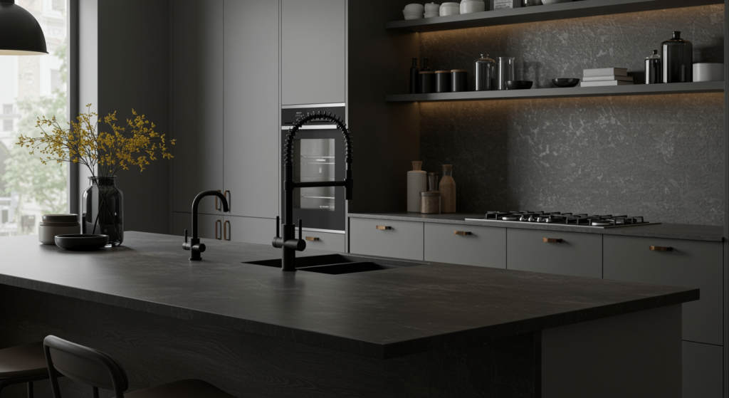 High Performance Minimalist Kitchen, Minimalist Kitchen, Kitchen That Is Minimalistic, Home Kitchen Design, Kitchen Design, Home Kitchen Appearance, Kitchen Aesthetics, A Good Looking Kitchen